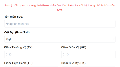 Công cụ tính điểm IUH