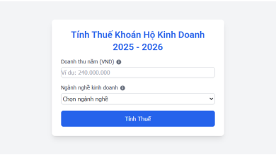Công cụ tính thuế khoán hộ kinh doanh
